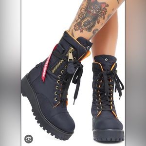 Brand new Poster Girl combat flight boots size 9